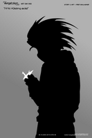 Shadowed Junpei holding Origami Crane